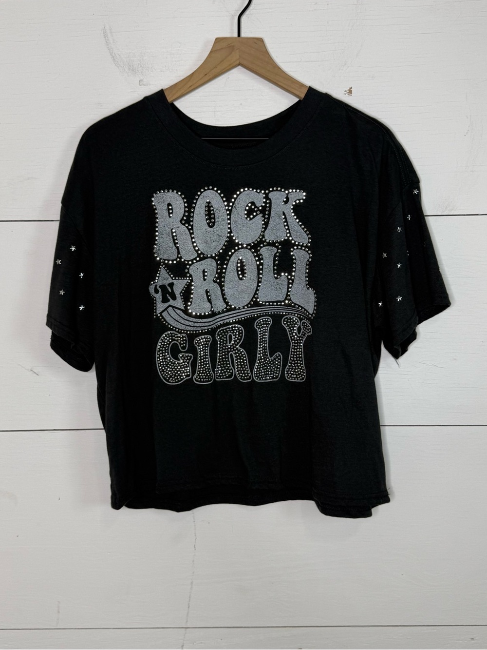 Social Scene • Black 'Rock N Roll Girly' Graphic Tee Size Large